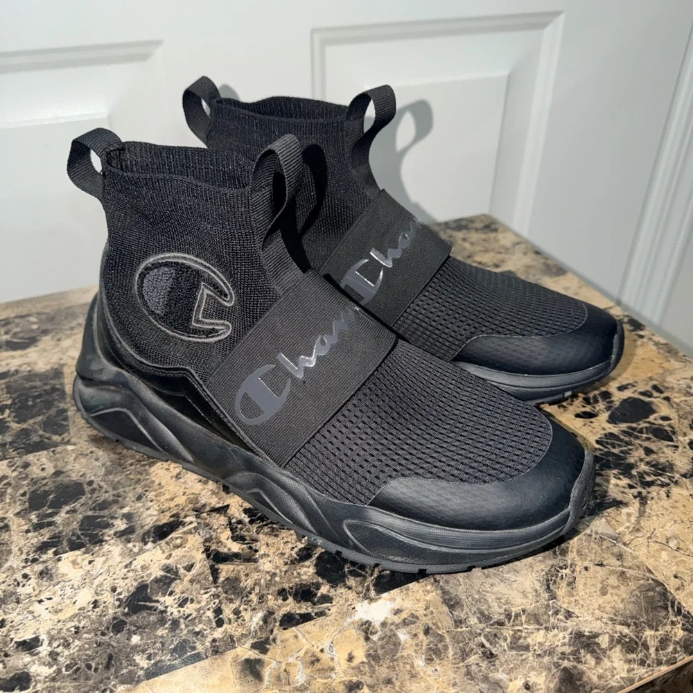 Champion Rally Pro Black High-Top Sneakers Mens 8.5 - Picture 1 of 5